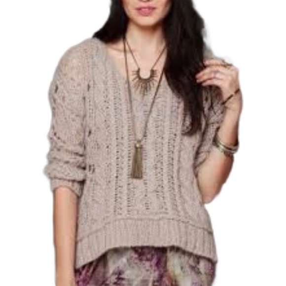 Free People Sweaters - Free People Tan Knit Sweater - Women’s Size Medium